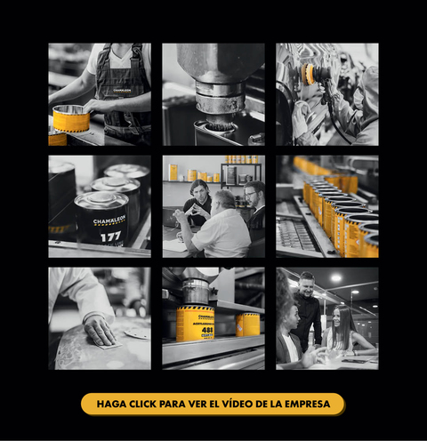 LA MARCA CHAMÄLEON FUE INTRODUCIDA POR PRIMERA VEZ EN 1965 EN SCHWERTE ALEMANIA, DESDE ENTONCES SE FABRICAN MASILLAS DE ALTA CALIDAD BAJO EL CONOCIDO LOGOTIPO NEGRO Y AMARILLO.En aquellos tiempos, los productos de masilla de Chamäleon se fabricaban principalmente para el mercado alemán y representaban la más alta calidad en la que podían confiar los usuarios profesionales.En 2002 se decidió ampliar la gama de productos de masilla y comenzar a enfocarse en el mercado internacional.Todos los productos de masilla todavía se producían en Schwerte, por lo que la empresa podía dirigirse a los mercados extranjeros con los excelentes productos de calidad  Hecho en Alemania .­­­­­­La ciudad de Heidelberg, ubicada en el triángulo Rin-Neckar, fue elegida como la sede de la nueva empresa por su infraestructura y condiciones ideales para las nuevas estrategias de expansión. Chamäleon GmbH logró alcanzar sus objetivos con éxito y pudo establecerse a nivel internacional con una amplia gama de productos de reacabado de automóviles. La clave del éxito de la joven empresa es ofrecer productos de calidad  Made in Germany  a precios muy competitivos y ofrecer el más alto nivel de servicio al cliente. A principios del 2013, Chamäleon GmbH recibió el certificado ISO 9001: 2008 de TÜV Thüringen. Esto sirve como prueba de nuestro compromiso continuo con la calidad y la satisfacción del cliente. Todo esto hizo que el logotipo negro y amarillo de Heidelberg fuera una de las marcas líderes en muchos países actualmente.